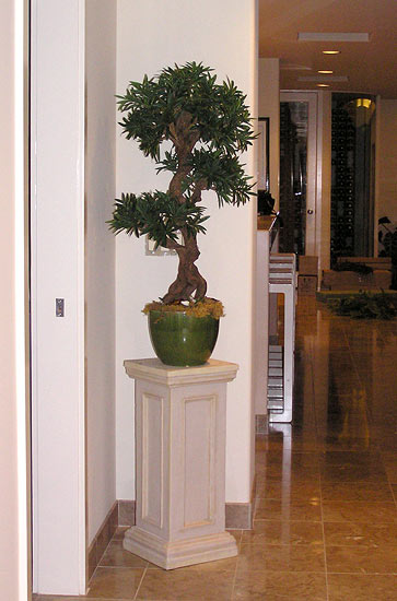 Tropical Silk Flower Arrangement in Bamboo
